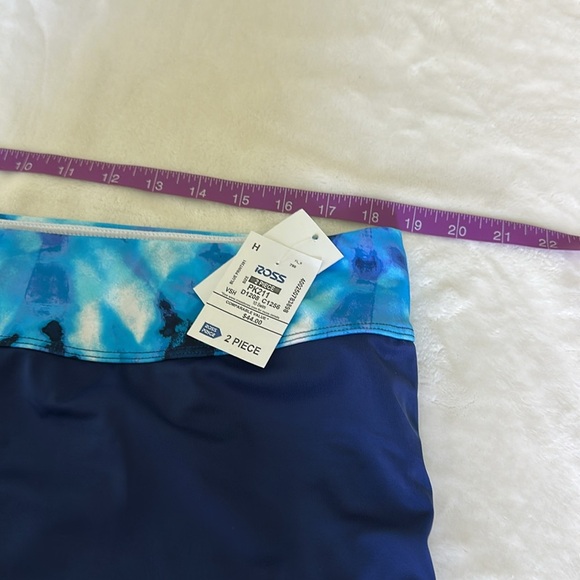 Blue Swim Shorts with Tie-Dye Waistband - Picture 6 of 8